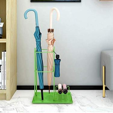 Imagem de YYBOES Suporte de guarda-chuva rack de metal guarda-chuva rack armazenamento ferro forjado guarda-chuva balde casa suporte guarda-chuva rack armazenamento rack guarda-chuva tubo/rosa