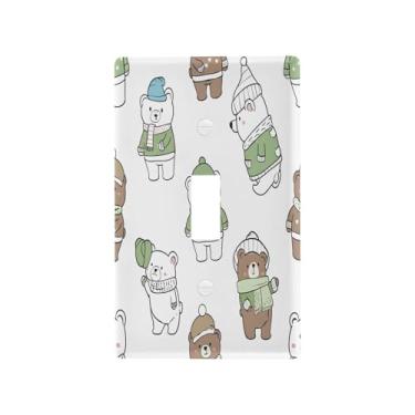 Imagem de Wassud Cute Bears Light Switch Cover Plate Decorativa Capa de Parede para Tomadas Elétricas Interruptor Único
