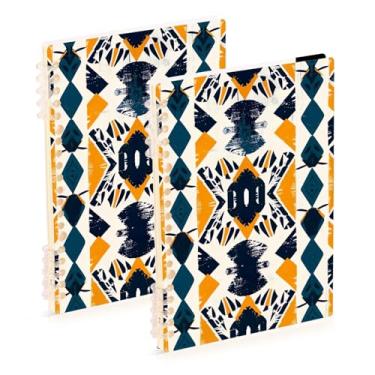 Imagem de Burbuja Cadernos étnicos tribais, papel pautado universitário A5 com 60 folhas, fichário para escritório, 2 unidades