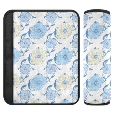 Imagem de Burbuja Capa para cinto de segurança de carro floral elegante, macio, confortável, protetor de cinto de segurança para alça de ombro de assento, 1 par médio