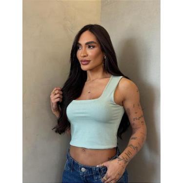 Imagem de Cropped Mirela Suplex de Poliamida - Blusa Feminina Estilo Moderno - n
