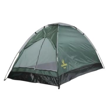 Imagem de Barraca para 2 Pessoas, Verde, Estrutura em Fibra de Vidro, 2,00x1,20x1,00m, 1,1kg, Poliéster 170T, Coluna d'água 600mm, com Bolsa de Transporte