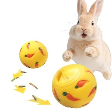 Imagem de Copfeu 2 bolas de petisco de coelho, brinquedos de abertura ajustável para coelhos, porquinhos-da-índia, ouriços, pequenos animais de estimação, brinquedos interativos resistentes à mastigação