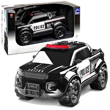 Imagem de Carrinho de Polícia Super Caminhonete Monster Truck Preta - Roma Toys,