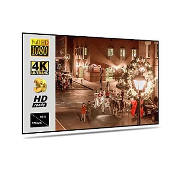 Imagem de Tela de projetor portátil dobrável com camada metal para filme em casa luz reflexiva bom efeito projeção