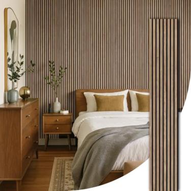 Imagem de Painel Ripado Acústico Madeira Natural 270x32 cm(Freijó)