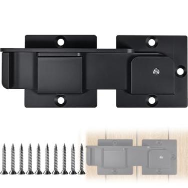 Imagem de ZZBUY Trava de porta dobrável de 19 cm com cadeado e 4 chaves, trava de porta ajustável resistente com orifício para cadeado para portões abertos deslizantes e giratórios, cerca de madeira ao ar livre