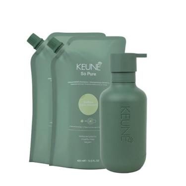 Imagem de Kit Keune So Pure Clarify Shampoo Extra Refil e Dispenser Frasco (3 pr