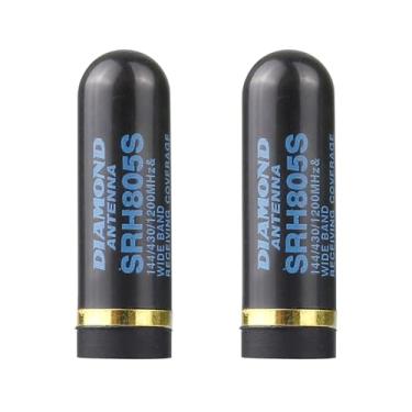 Imagem de SRH805S Antena de substituição curta universal Walkie Talkie VHF/UHF 144/430/1200MHz SMA-macho para rádios Kenwood ICOM Vertex YAESU PUXING (pacote com 2)