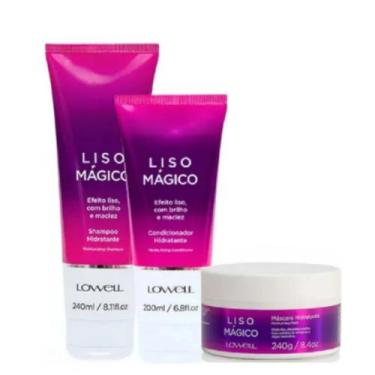 Imagem de Kit Lowell Liso Mágico  Shampoo, Condicionador e Máscara Antifrizz