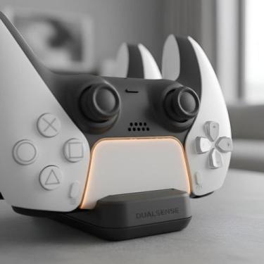 Imagem de Base Carregadora Dupla Controle PS5 DualSense Dock Station Carregador 