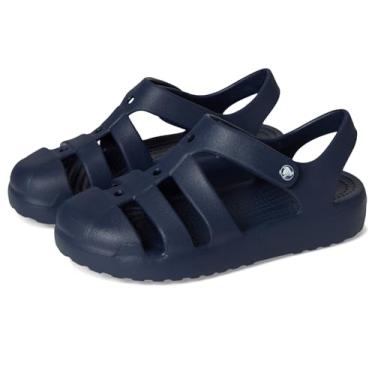 Imagem de Crocs Sandálias clássicas de pescador unissex para crianças pequenas, Azul marino, 12 Little Kid
