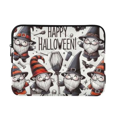 Imagem de Capa macia para laptop, capa de transporte, Happy Halloween, gnomos, branca, à prova de choque, capa protetora para notebook