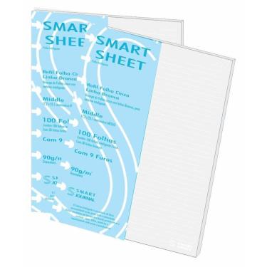 Imagem de Kit 2 Refil Caderno Inteligente 90G 100 Folha Pauta Branca M