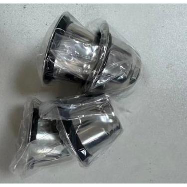 Imagem de Triplot Cápsula de café reutilizável para máquina original Nespresso com tampas de aço inoxidável, 4 conjuntos (4 xícaras + 4 tampas)