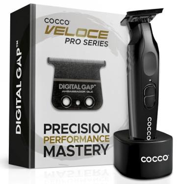 Imagem de Cocco Aparador Veloce Pro, Digital Gap Ambassador DLC Blade Edger, motor BLDC sem escova de alto torque, sem fio, design todo em metal, bateria de íon de lítio, base de carregamento incluída, preto