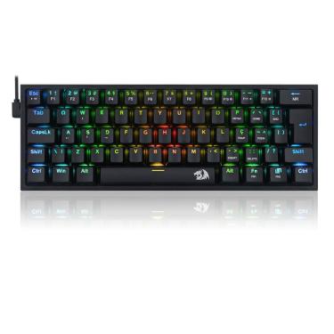 Imagem de Teclado Gamer Mecânico Preto Fizz RGB Switch Azul Redragon