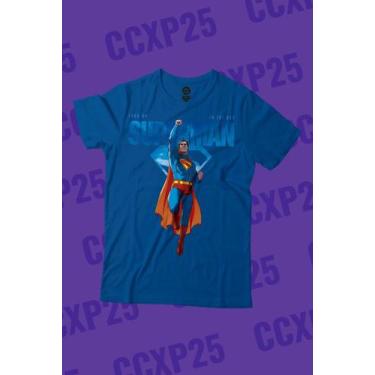 Imagem de Camiseta DC Comics Superman Look Up In The Sky, PP, Azul skyline, Unis
