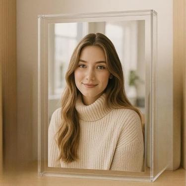 Imagem de Moldura Caixa Quadro Acrílico Transparente Cristal Para Mesa Aparador Estante – Foto Diploma Arte(21 x 30 x 3)