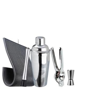 Imagem de Kit Caipirinha Inox 5 Peças | Coqueteleira 500ml ou 750ml Socador Dosador (KIT COQUETELEIRA 500ML TP30X15)