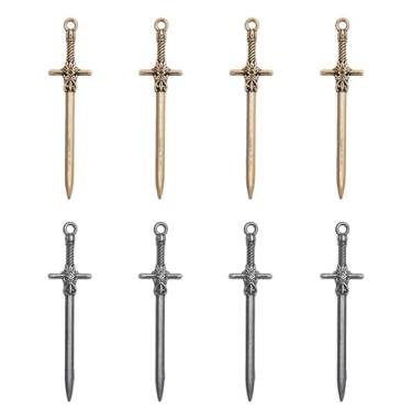Imagem de sowaka 50 pingentes de espada de metal de liga de zinco 12 x 1,2 cm pingentes vintage para mulheres, colar faça você mesmo, pulseiras, chaveiro, brinco, marcador de livro, scrapbook, suprimentos de