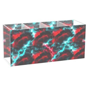 Imagem de TSENQUE Porta-canetas decorativas de acrílico com nuvens coloridas, porta-canetas de mesa personalizadas, organizador de artigos de papelaria, organizador de artesanato, decoração de mesa, acessórios