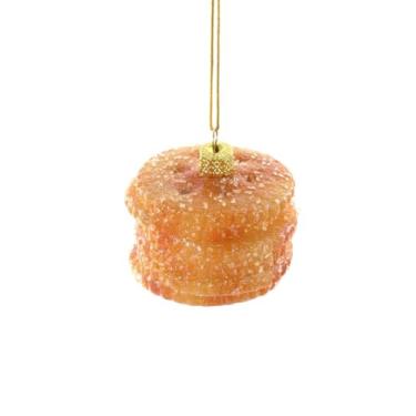 Imagem de The Bridge Collection Enfeite de pilha de biscoito de vidro - Enfeite de Natal de biscoitos salgados de 3,8 cm - Decoração de Natal com tema de lanche