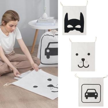 Imagem de Bolsa de cordão de lona com cordão de qualidade premium, reutilizável, ecológica, natural para festa, casamento, casa, Urso de olho aberto, tamanho �nico