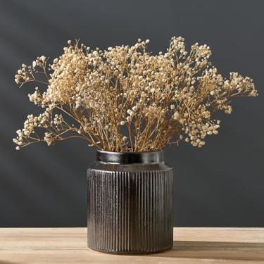 Imagem de SIDUCAL Vaso de terracota rústico vintage de cerâmica, 16,77 cm, vaso decorativo de cerâmica, vasos de boca larga para decoração de casa, sala de estar, estante de livros, quarto, banheiro, cozinha