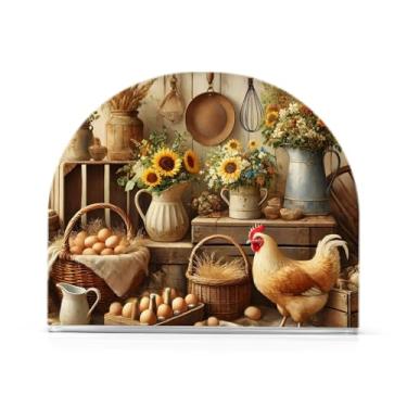 Imagem de Country Market Porta-guardanapos de mesa bege, conjunto de 2, porta-guardanapos de acrílico para banheiro, porta-guardanapos para festa