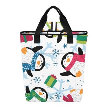 Imagem de Joitme Mochila térmica Winter Penguin Snowflakes 36 latas à prova d'água mochila térmica para transporte