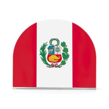 Imagem de Porta-guardanapos de mesa com bandeira do estado do Peru, bandeja de guardanapo para banheiro, 1 pacote, suporte de acrílico antiderrapante