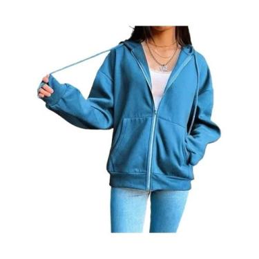 Imagem de Moletom Feminino De Manga Longa Com Capuz E Zíper, Casual E Estiloso, 