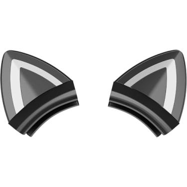 Imagem de 2 peças de material de silicone preto, capa de fone de ouvido de gato, adequada para fones de ouvido de jogos, removível, durável, fofa e requintada, leve