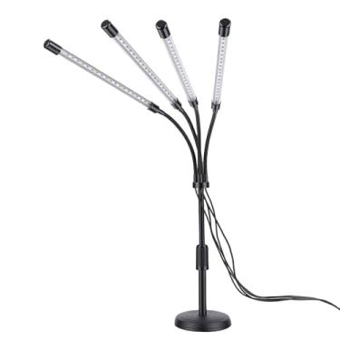 Imagem de Dpofirs Luzes LED para Cultivo, Luz Vermelha Azul de 4 Cabeças para Plantas de Interior, Regulável Em 10 Níveis, Desligamento Automático, Tempo 3/9/2H, Luz (Cabeça para montagem em mesa com 4 cabeças)