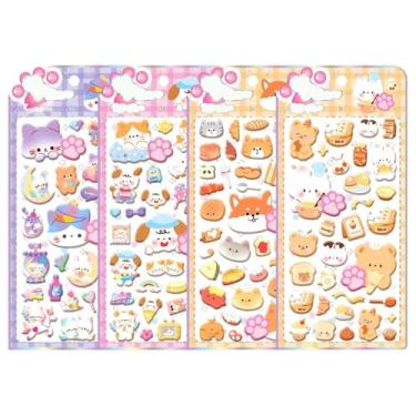 Imagem de Autocolantes 3D para Crianças - 4 Folhas Autocolante para Computador Motivo Pegada,Adesivo para Capa de Telemóvel,Para Crianças Adolescentes Adultos Amantes de Artesanato Estudantes Scrapbooking