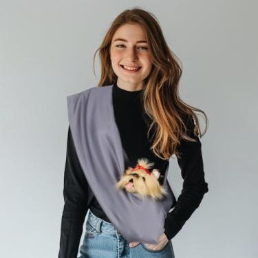 Imagem de CHOOSEU Transportadora De Cachorro Tipo Sling Para Cães Pequenos, Até 11 Libras, Transportadora De Cachorro Tipo Sling É Fácil De Transportar, Mãos Livres, Mantém Aquecido, Cinza
