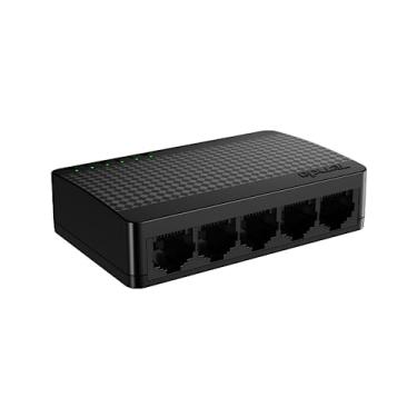 Imagem de Tenda Switch Ethernet Gigabit de 5 Portas, 10/100/1000 Mbps, RJ45, IEEE 802.3X, MDI/MDIX Automático, Modo Duplex Completo, Plug e Play, Não Gerenciado, Silencioso, Preto