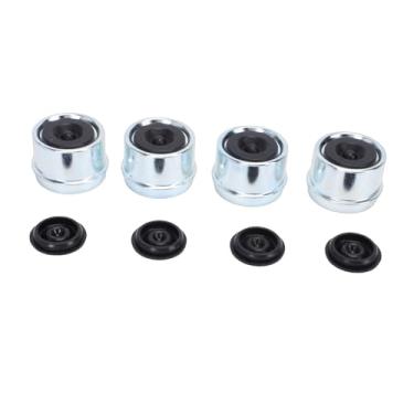 Imagem de Tnfeeon Tampa contra Poeira do Eixo do Trailer, Aço e Borracha Com 4 Plugues de Borracha, Ajuste Universal de 1,98 pol. para Eixos de 2.000 a 3.500 Libras