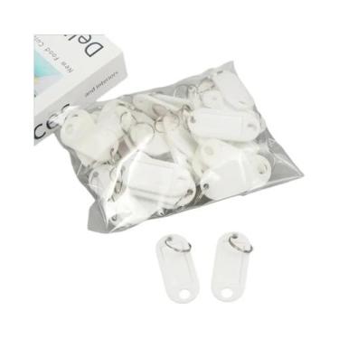 Imagem de Etiquetas Coloridas Para Chaveiro 50 Peças Identificação Nome Endereço