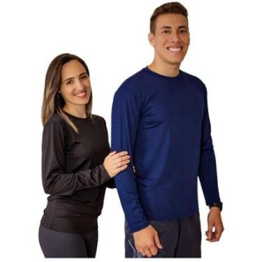 Imagem de Kit 2 Camisa UV Manga Longa Térmica Proteção Solar Praia Camiseta Academia Ciclismo Sol Mar Pesca-Unissex