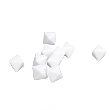 Imagem de KIMISS 30pcs 8 Lados Dados Brancos Em Branco para Jogos de Tabuleiro DIY Projetos de Ensino e Artesanato - Conjunto de Dados D8 Multifuncional de Plástico
