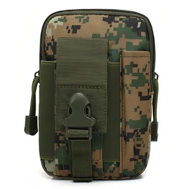 Imagem de Bolsa de cintura tática – Bolsa de cinto universal EDC com coldre de telefone, organizador de equipamentos para uso externo com vários sistemas de fixação, Selva digital, Lazer
