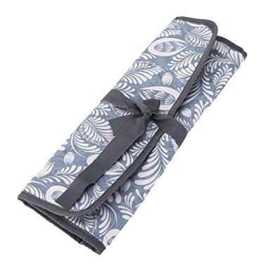 Imagem de Bolsa de armazenamento de agulhas Organizador de agulhas de tricô Bolsa de armazenamento de crochê Bolsa portátil de projeto de tricô de tecido Oxford para viagens, escritório, (Flor do vale da