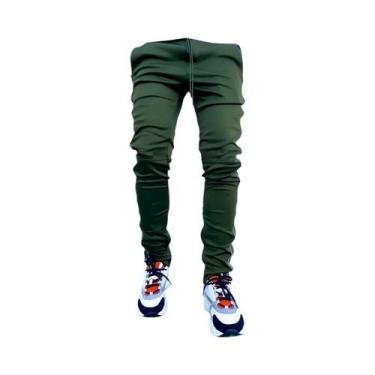 Imagem de Calças Cargo Masculinas Primavera Outono Elásticas Refletivas De Perna