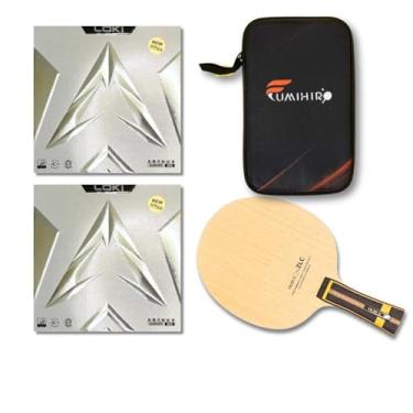 Imagem de Raquete de Tênis de Mesa Profissional Montada, Madeira ZLC Clássica, Borrachas Arthur Europe Diamond, com Capinha Fumihiro Protetora, para Jogadores Ofensivos