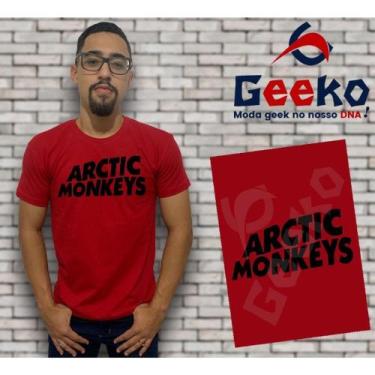 Imagem de Camiseta Arctic Monkeys Indie Alternativo Rock Geeko, Vermelho, Letras