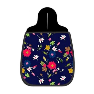 Imagem de Lixeira De Carro Organizador Lixinhocar Flores Silvestres Azul Marinho