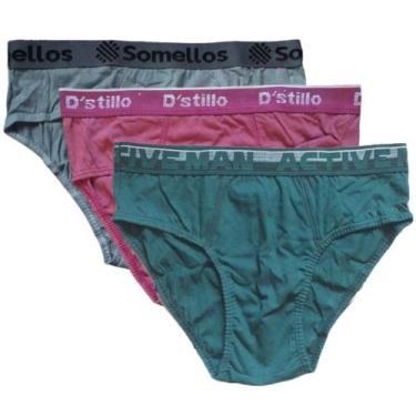 Imagem de Kit 3 Cuecas Normal Slip Tradicional Masculina 100% Algodão Premium Ma