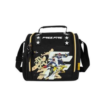 Imagem de Lancheira Térmica Lateral Free Fire Gamer LA49786 - Luxcel, PRETO